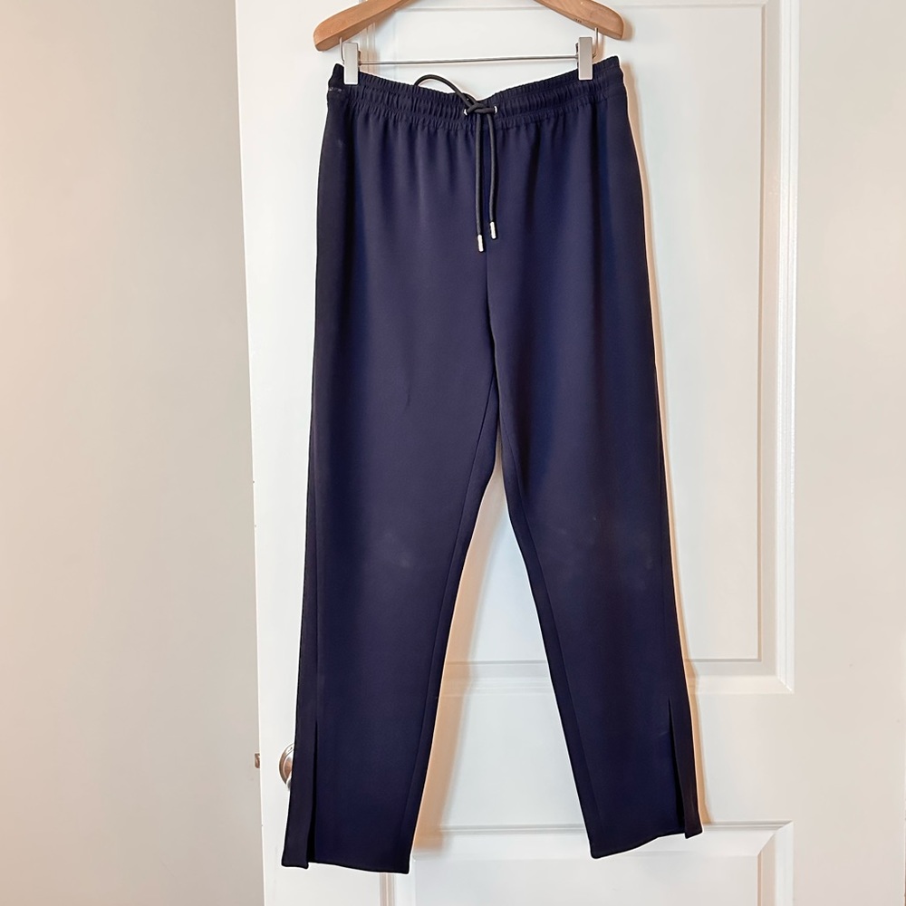 Navy Theory Drawstring Split Hem Joggers - image 6